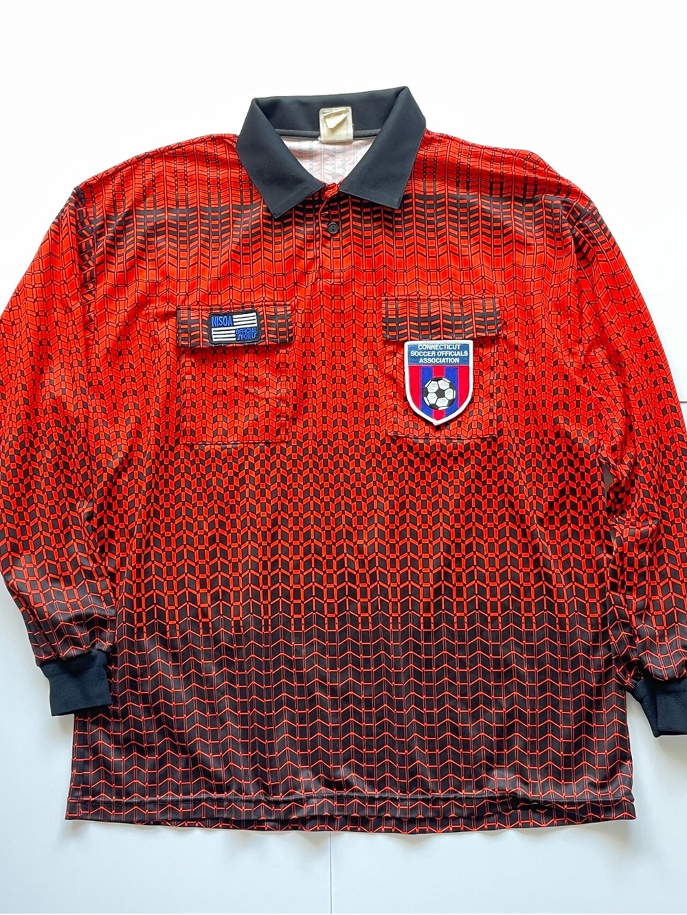 Official Sports International Soccer Referee Long Sleeve Shirt Orange Sz. XL